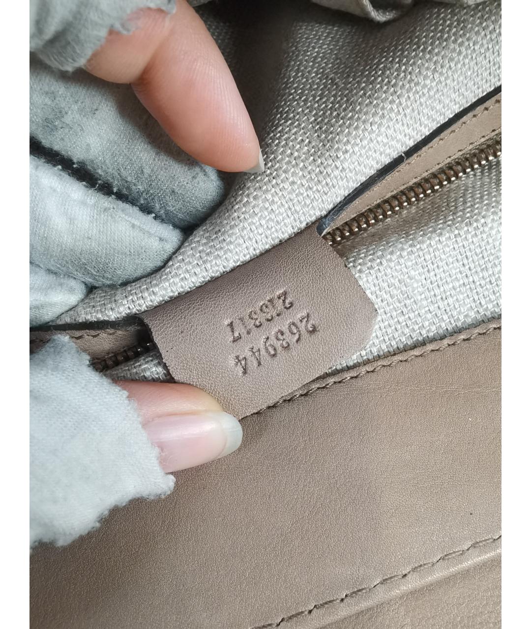 GUCCI Коричневая кожаная сумка с короткими ручками, фото 9