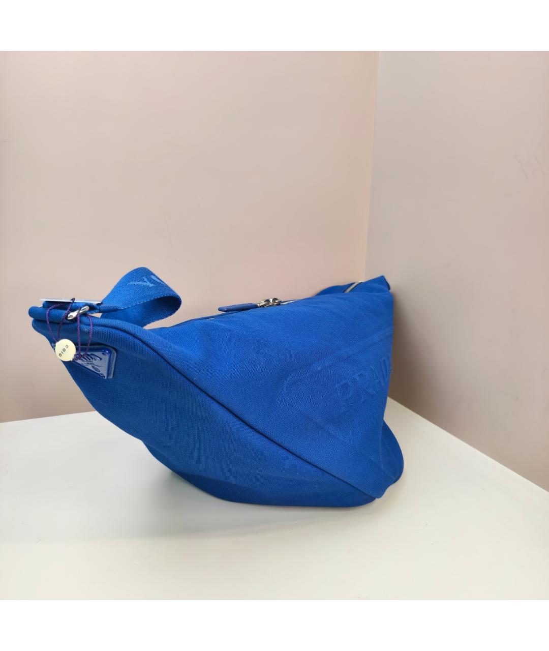 PRADA Синяя тканевая сумка через плечо, фото 6