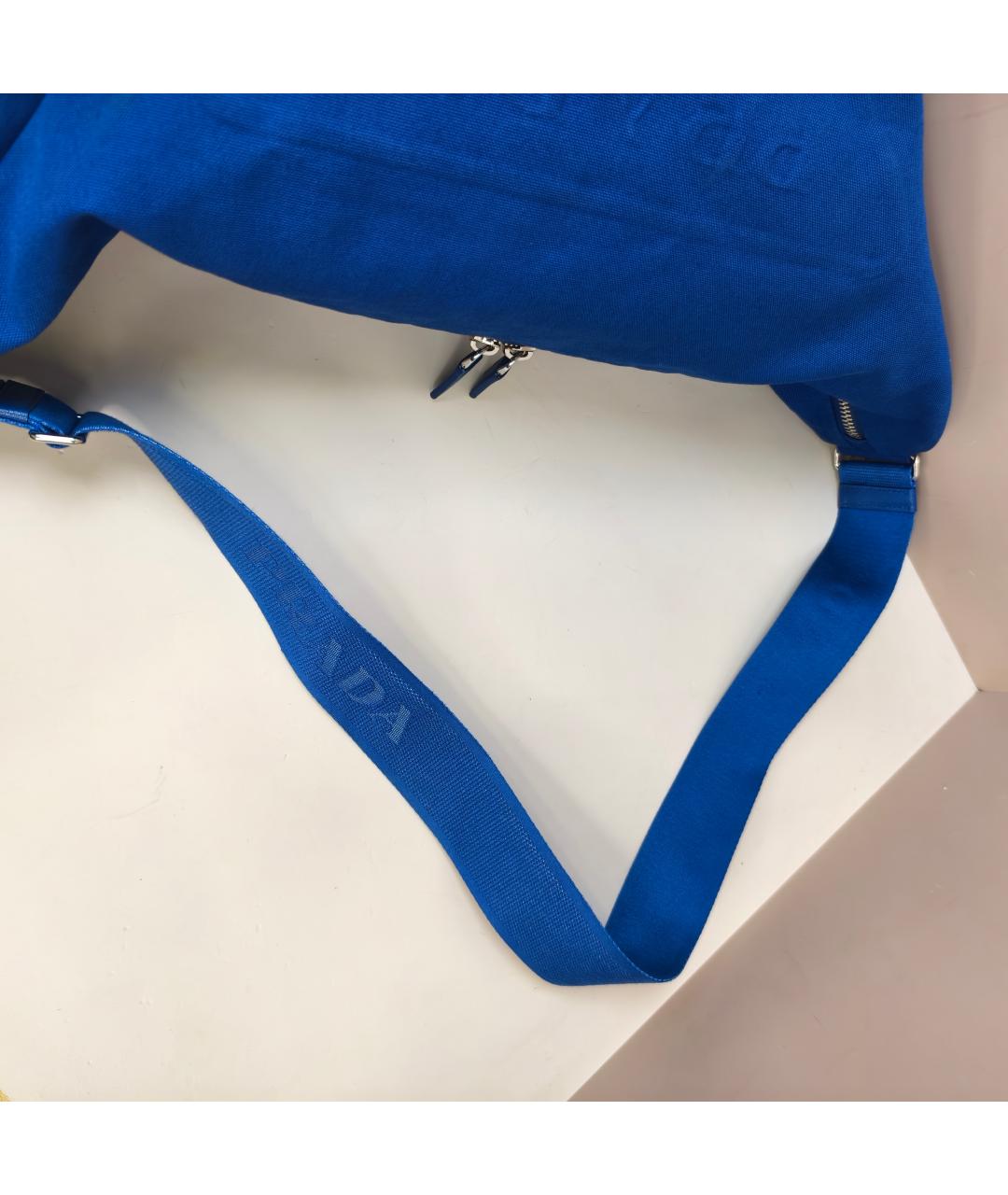 PRADA Синяя тканевая сумка через плечо, фото 5