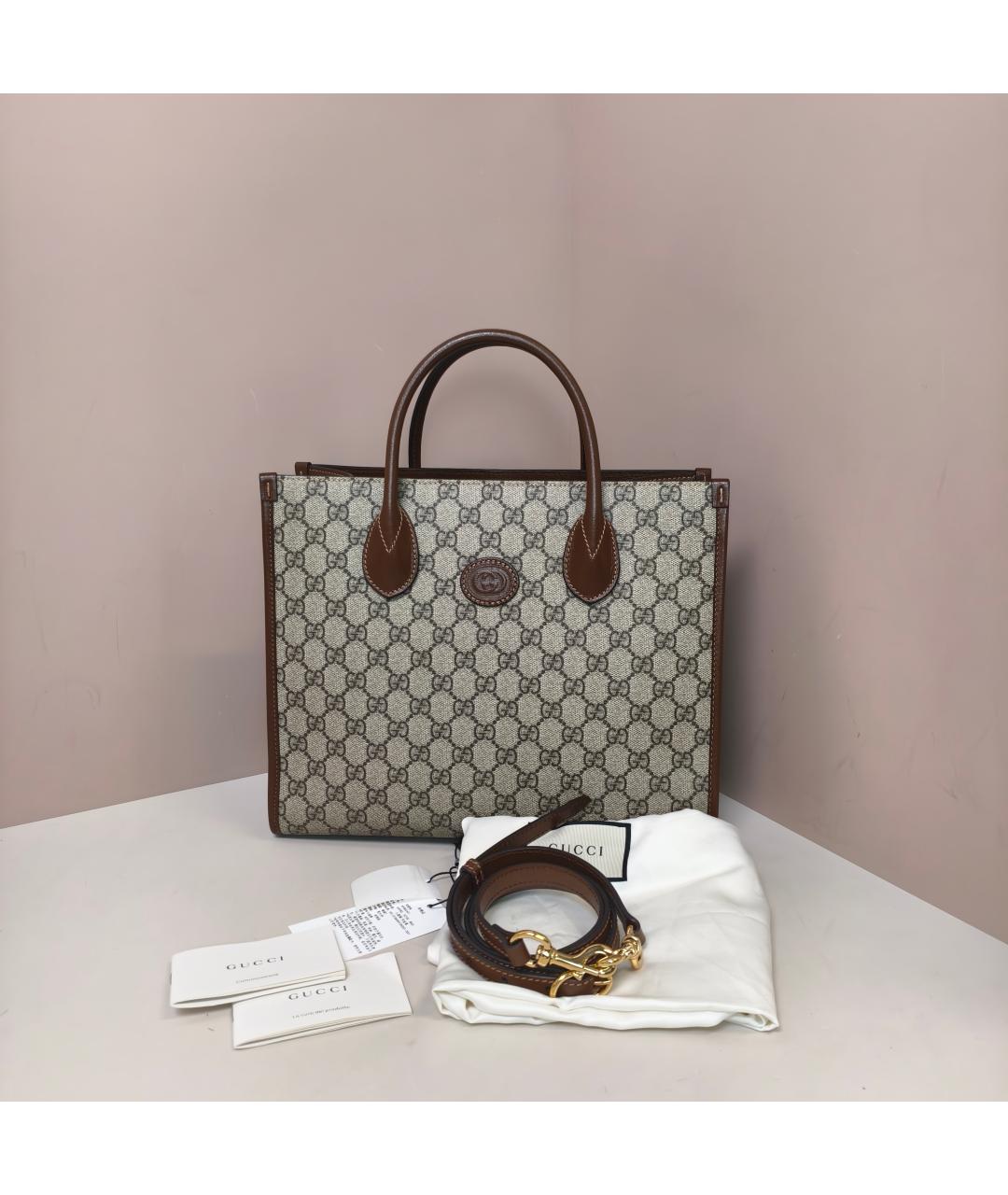 GUCCI Коричневая сумка тоут, фото 6