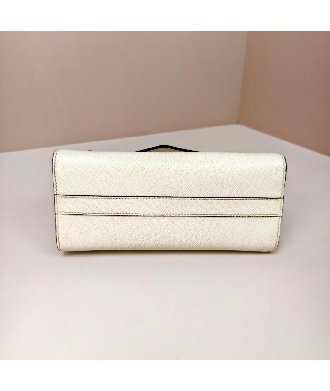 PRADA Белая кожаная сумка через плечо, фото 5