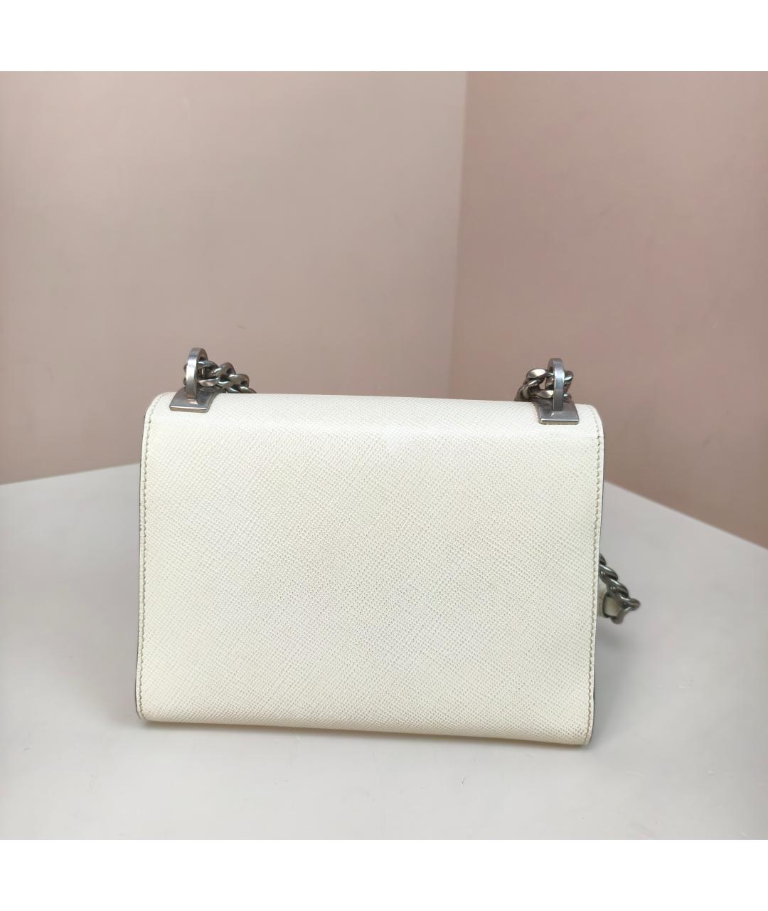 PRADA Белая кожаная сумка через плечо, фото 2