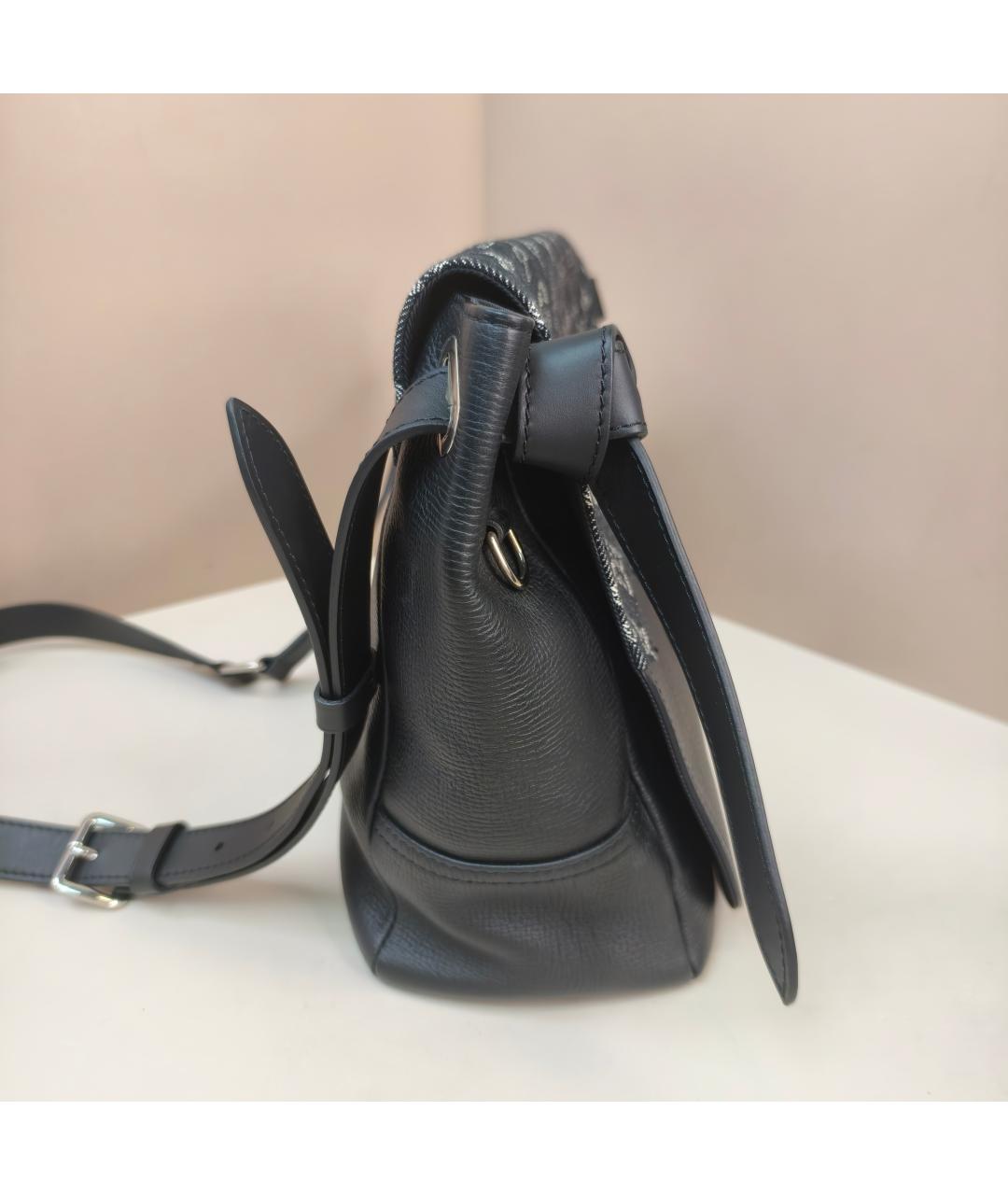 LOUIS VUITTON Черная кожаная сумка через плечо, фото 5