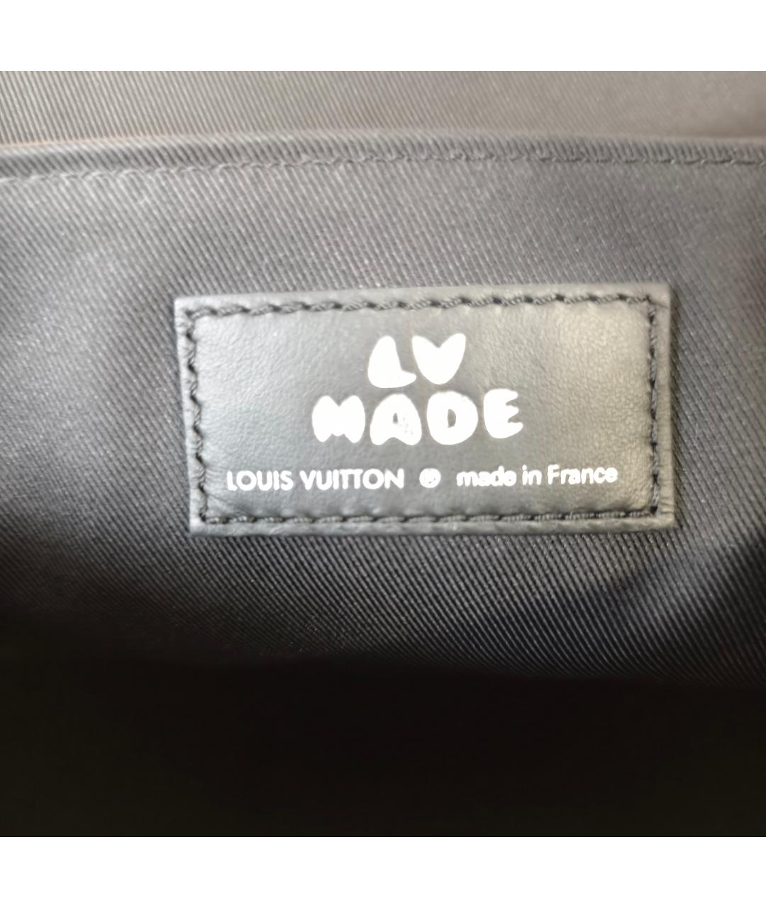 LOUIS VUITTON Черная кожаная сумка через плечо, фото 7