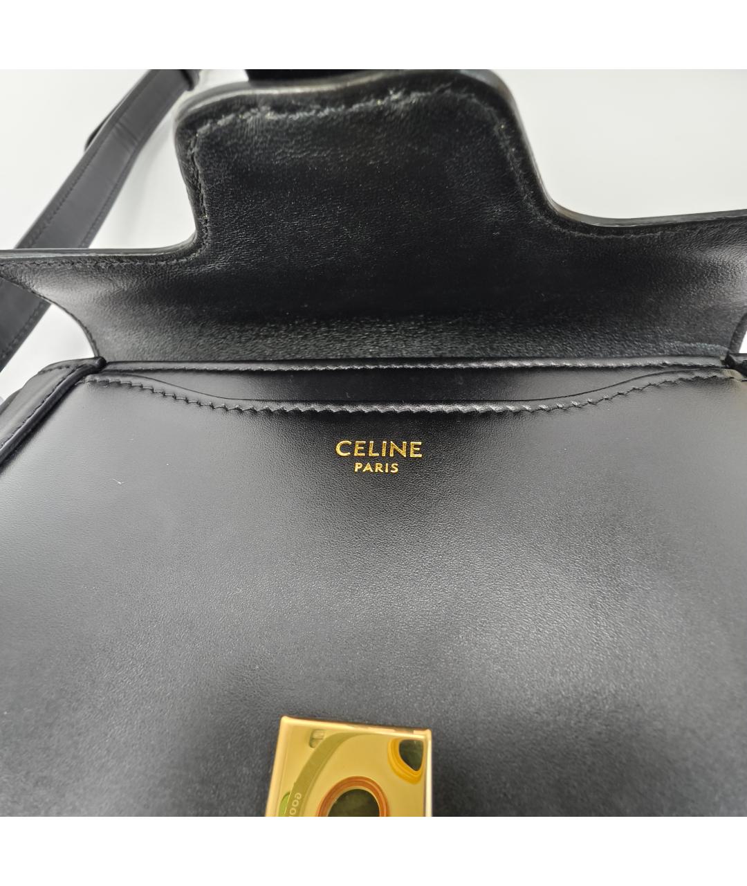 CELINE Черная кожаная сумка через плечо, фото 7