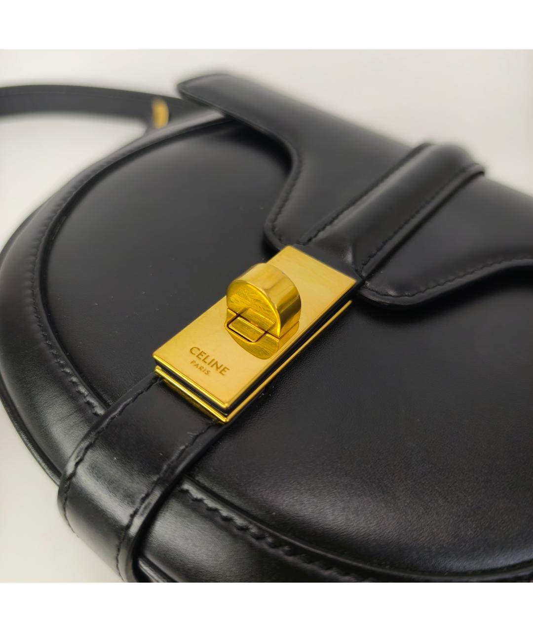 CELINE Черная кожаная сумка через плечо, фото 6
