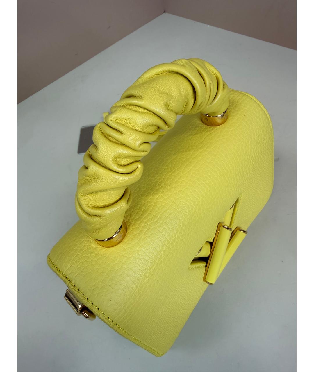LOUIS VUITTON Желтая кожаная сумка с короткими ручками, фото 7