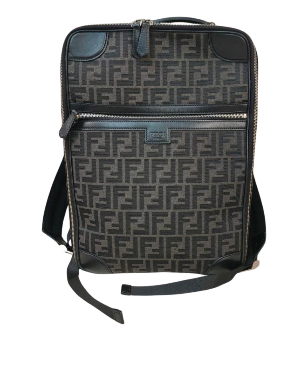 FENDI Коричневый тканевый рюкзак, фото 1
