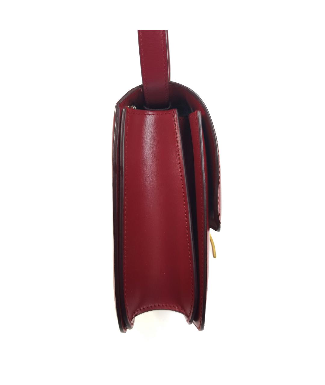 CELINE Бордовая кожаная сумка через плечо, фото 7