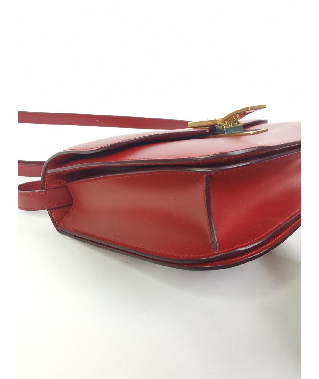 CELINE Бордовая кожаная сумка через плечо, фото 4