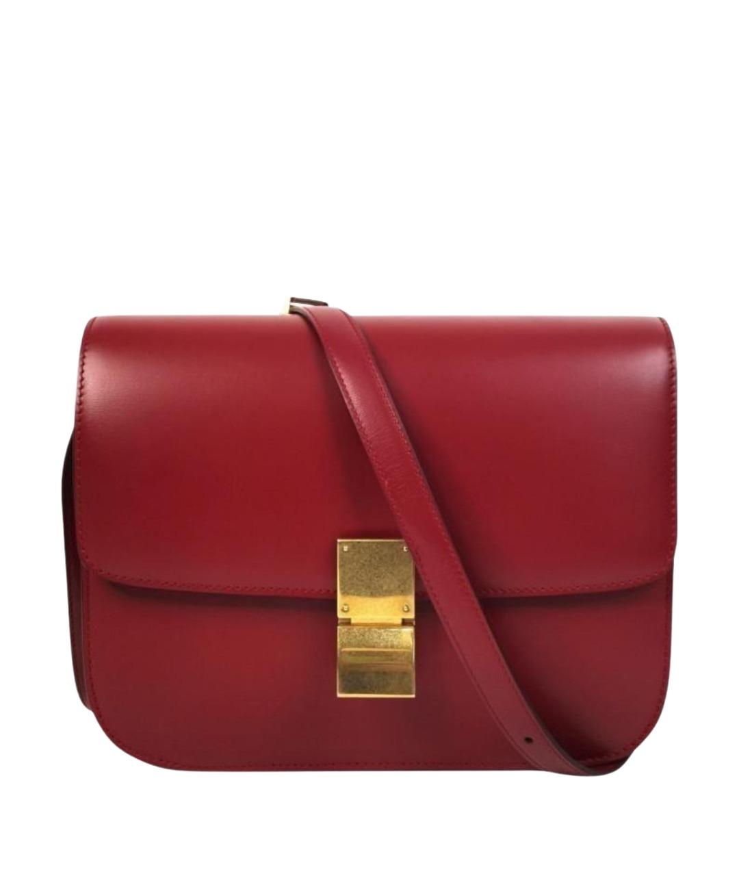 CELINE Бордовая кожаная сумка через плечо, фото 1