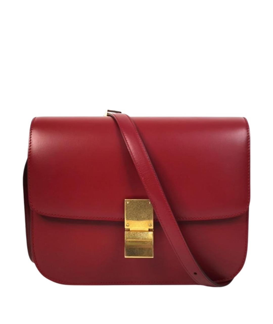 CELINE Бордовая кожаная сумка через плечо, фото 11