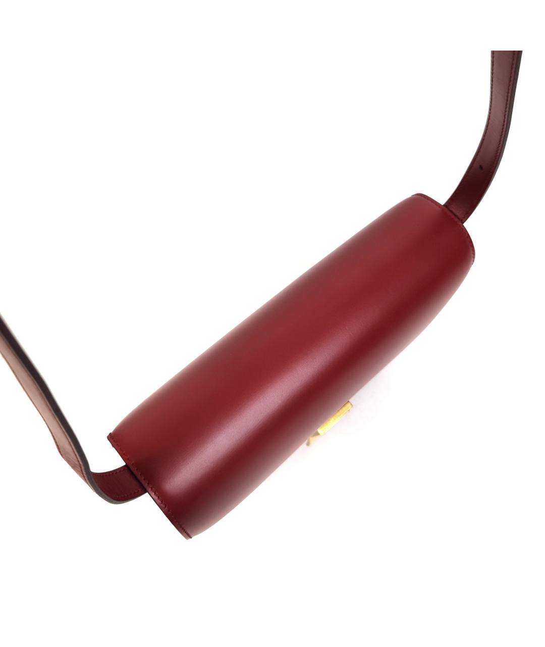 CELINE Бордовая кожаная сумка через плечо, фото 9