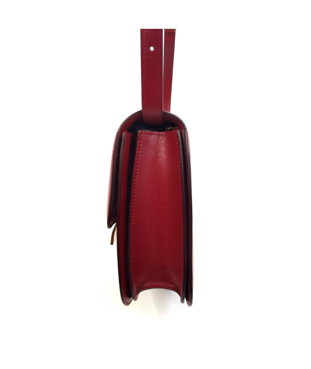 CELINE Бордовая кожаная сумка через плечо, фото 3