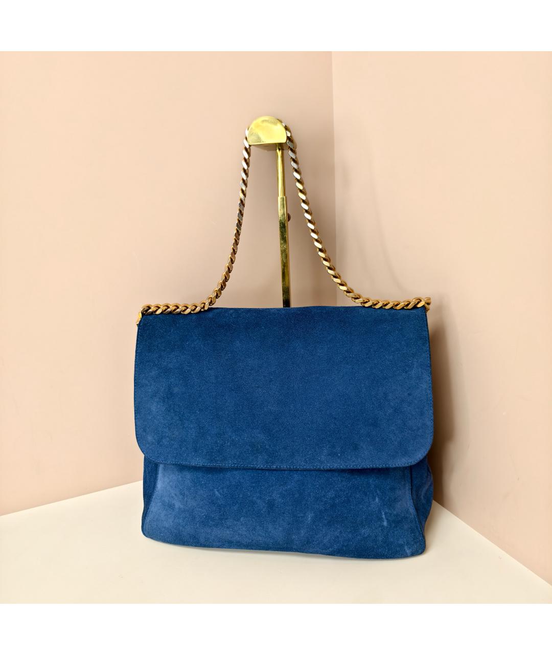 CELINE Синяя замшевая сумка через плечо, фото 4
