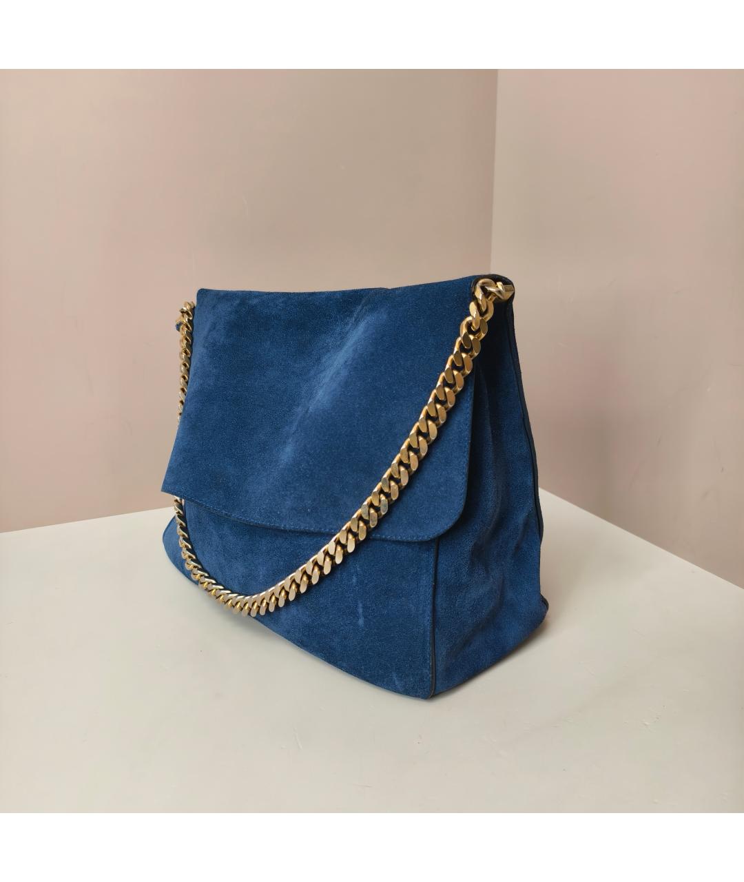 CELINE Синяя замшевая сумка через плечо, фото 2
