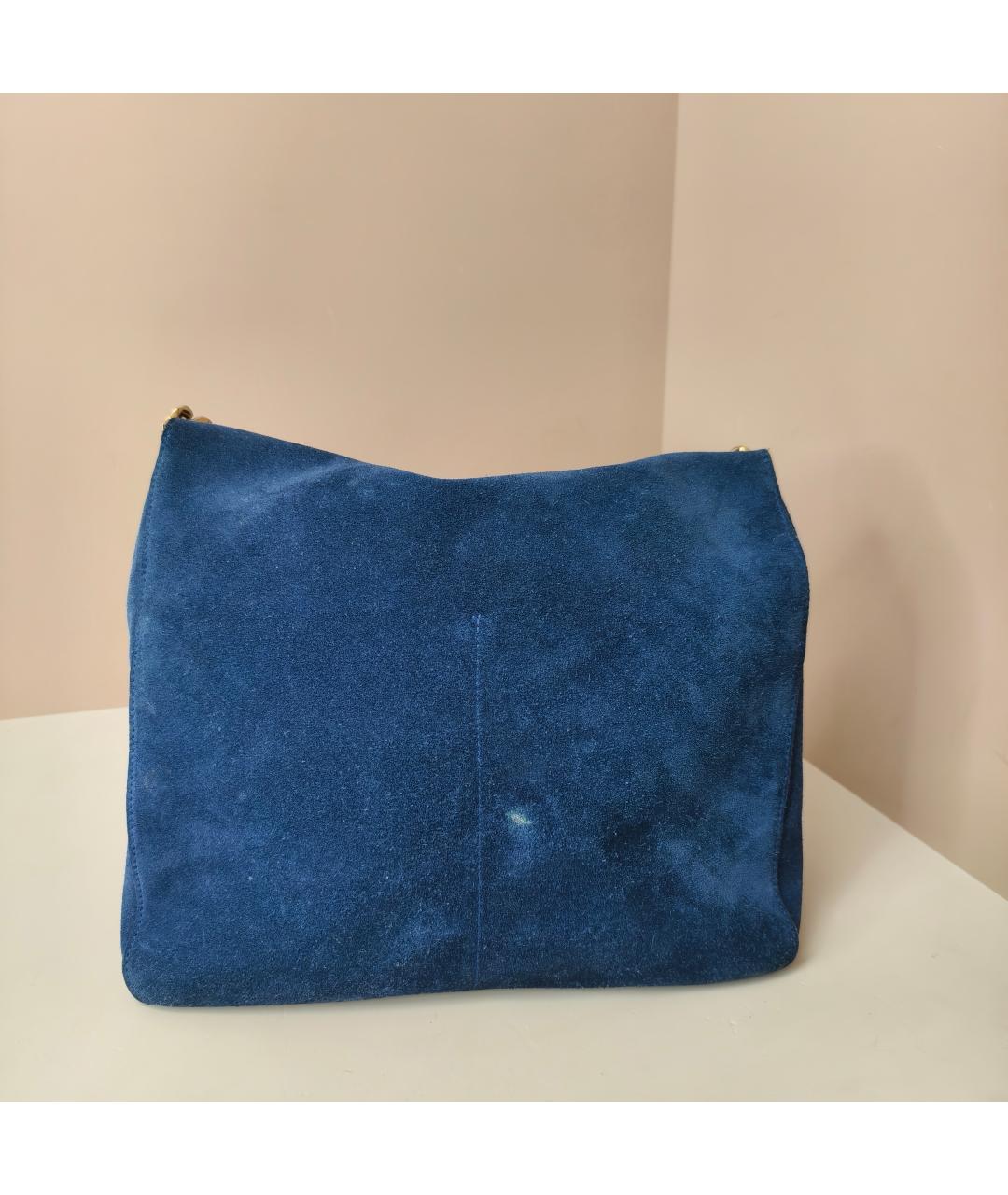 CELINE Синяя замшевая сумка через плечо, фото 10