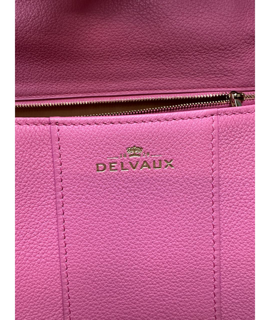 DELVAUX Розовая кожаная сумка с короткими ручками, фото 2
