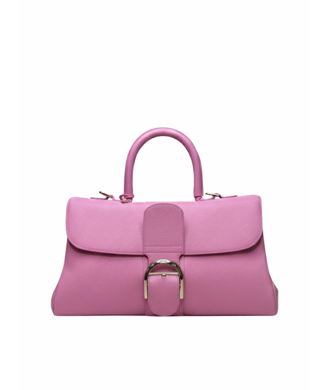 DELVAUX Розовая кожаная сумка с короткими ручками, фото 1