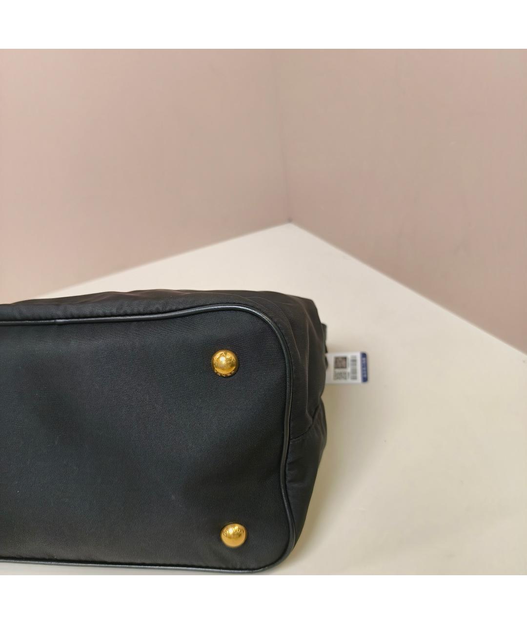 PRADA Черная тканевая сумка с короткими ручками, фото 6