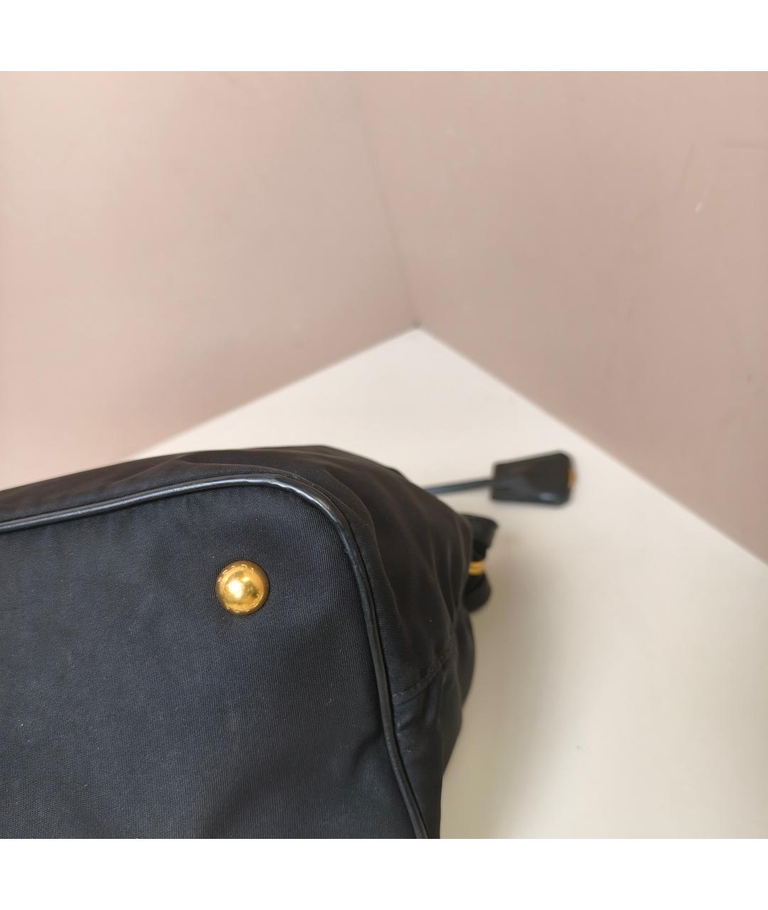 PRADA Черная тканевая сумка с короткими ручками, фото 2