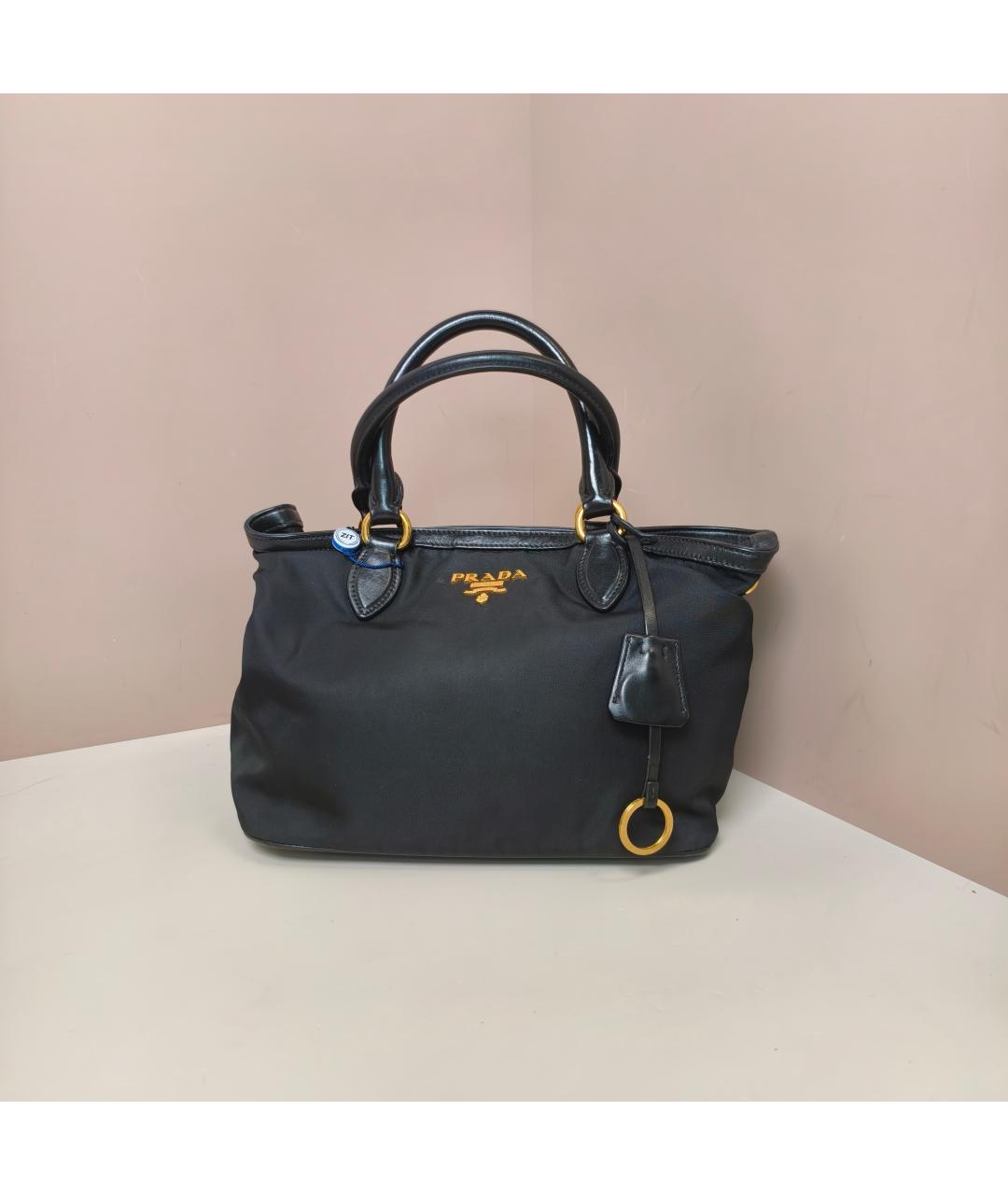 PRADA Черная тканевая сумка с короткими ручками, фото 9