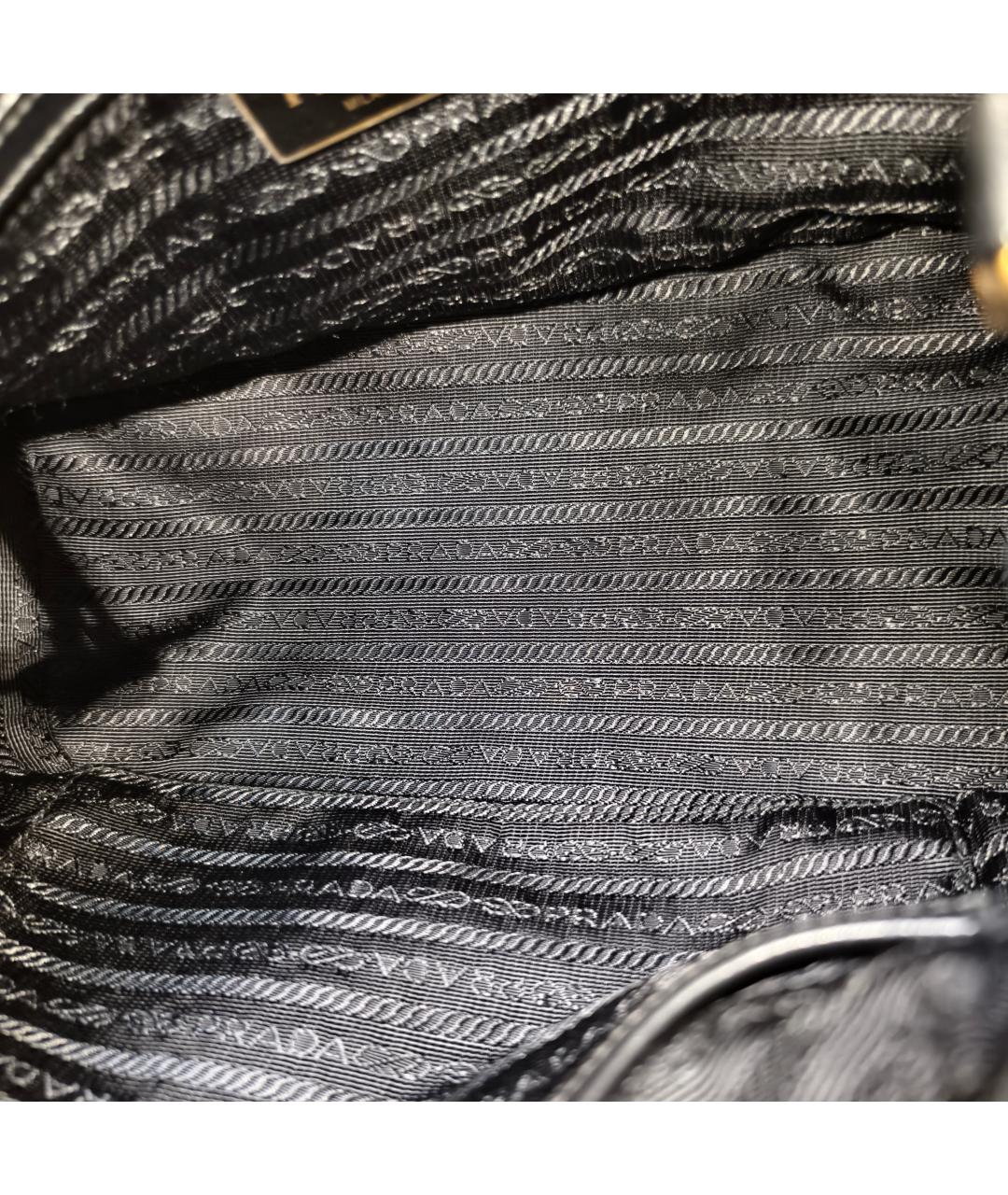 PRADA Черная тканевая сумка с короткими ручками, фото 8