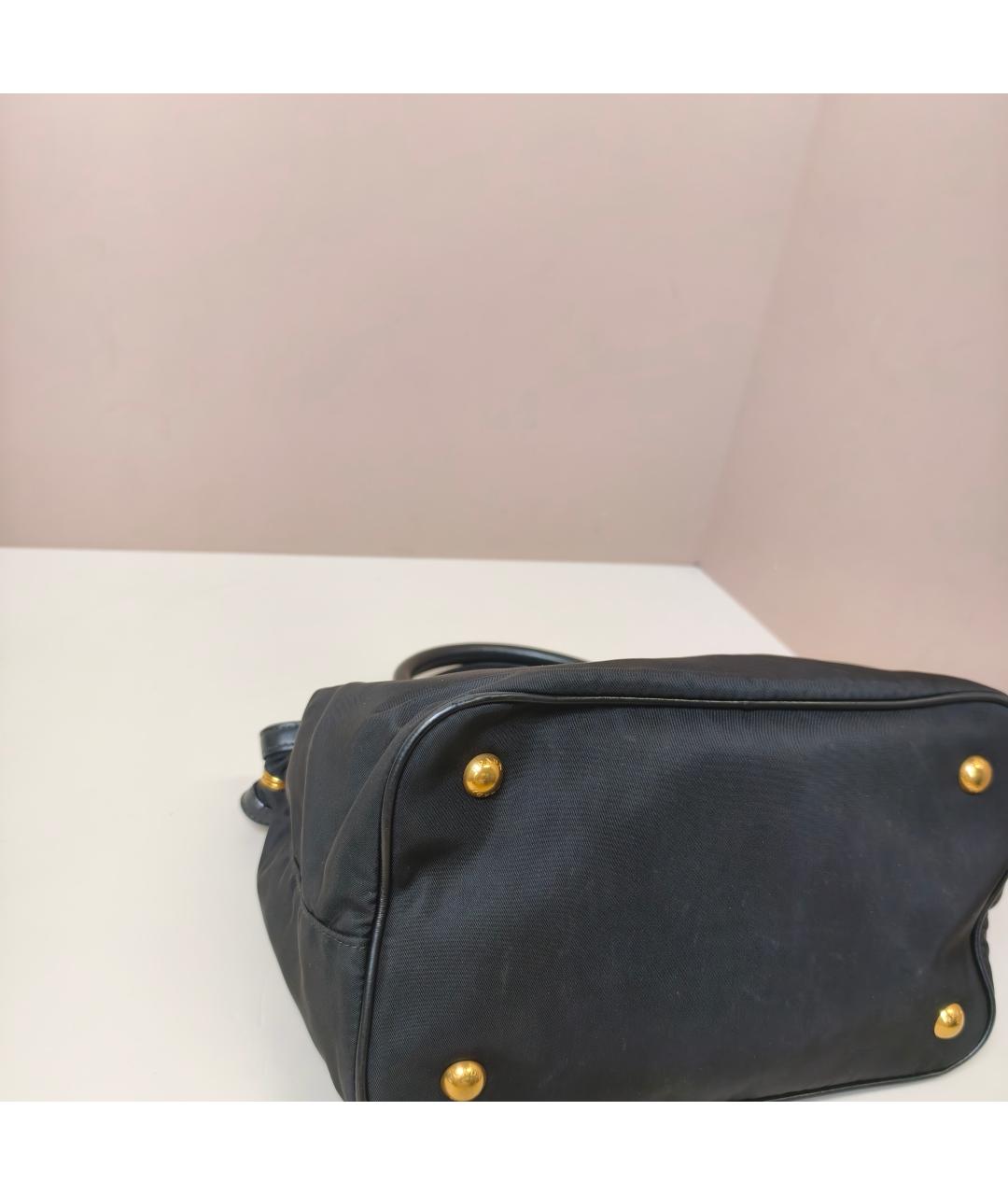 PRADA Черная тканевая сумка с короткими ручками, фото 3