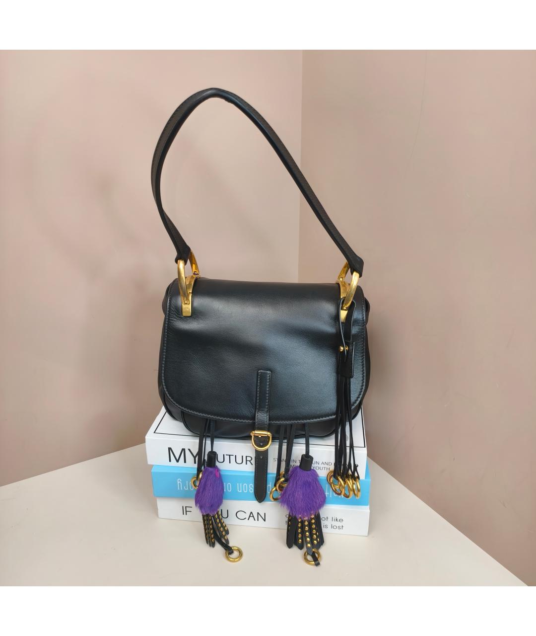 PRADA Черная кожаная сумка через плечо, фото 5