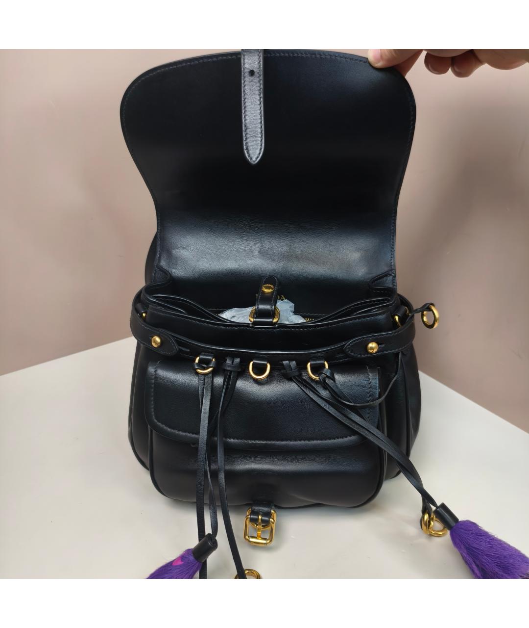 PRADA Черная кожаная сумка через плечо, фото 6