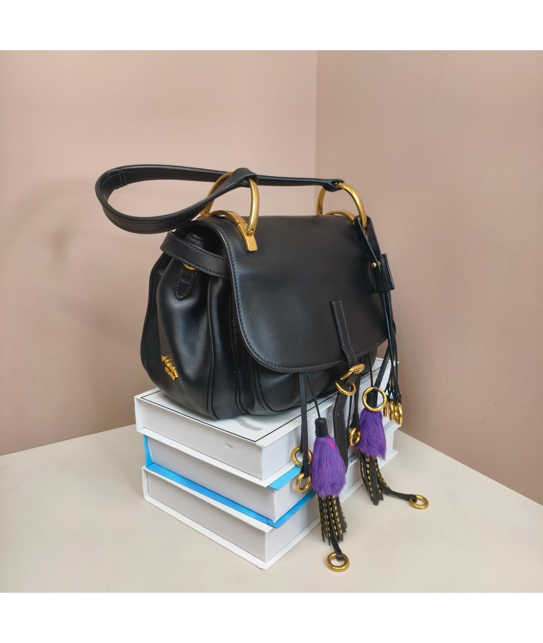 PRADA Черная кожаная сумка через плечо, фото 7