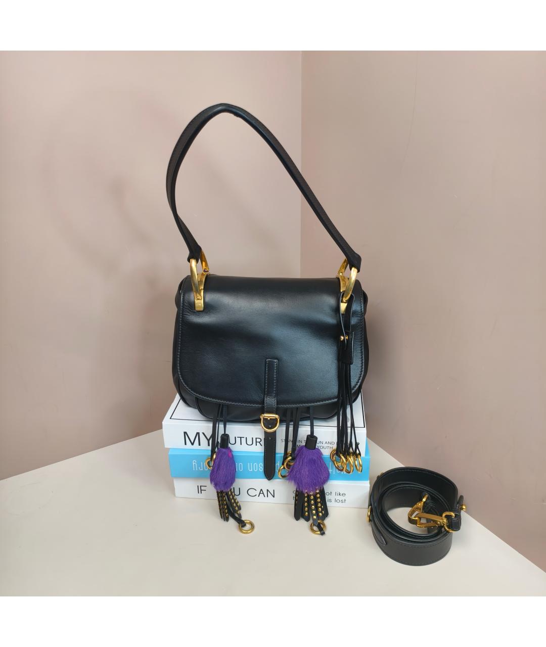 PRADA Черная кожаная сумка через плечо, фото 10