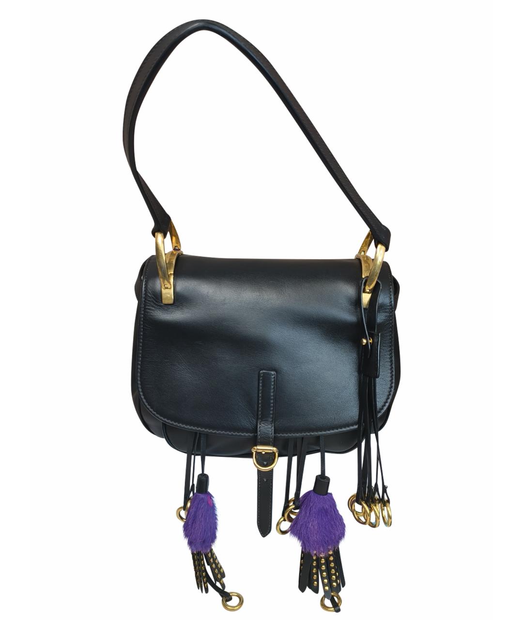 PRADA Черная кожаная сумка через плечо, фото 1