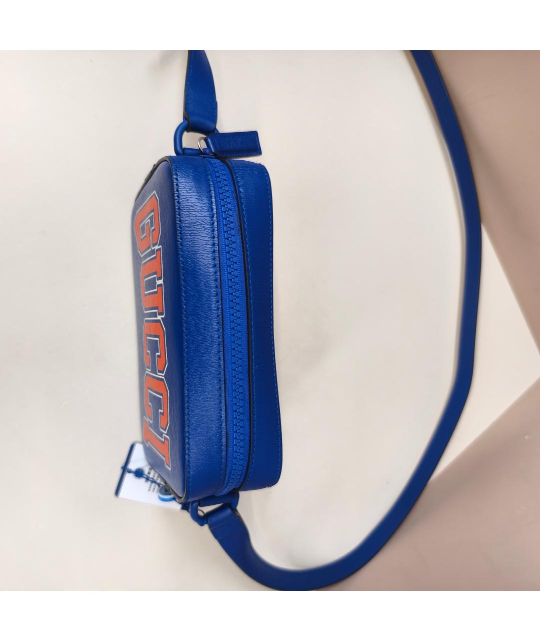 GUCCI Синяя кожаная сумка через плечо, фото 2