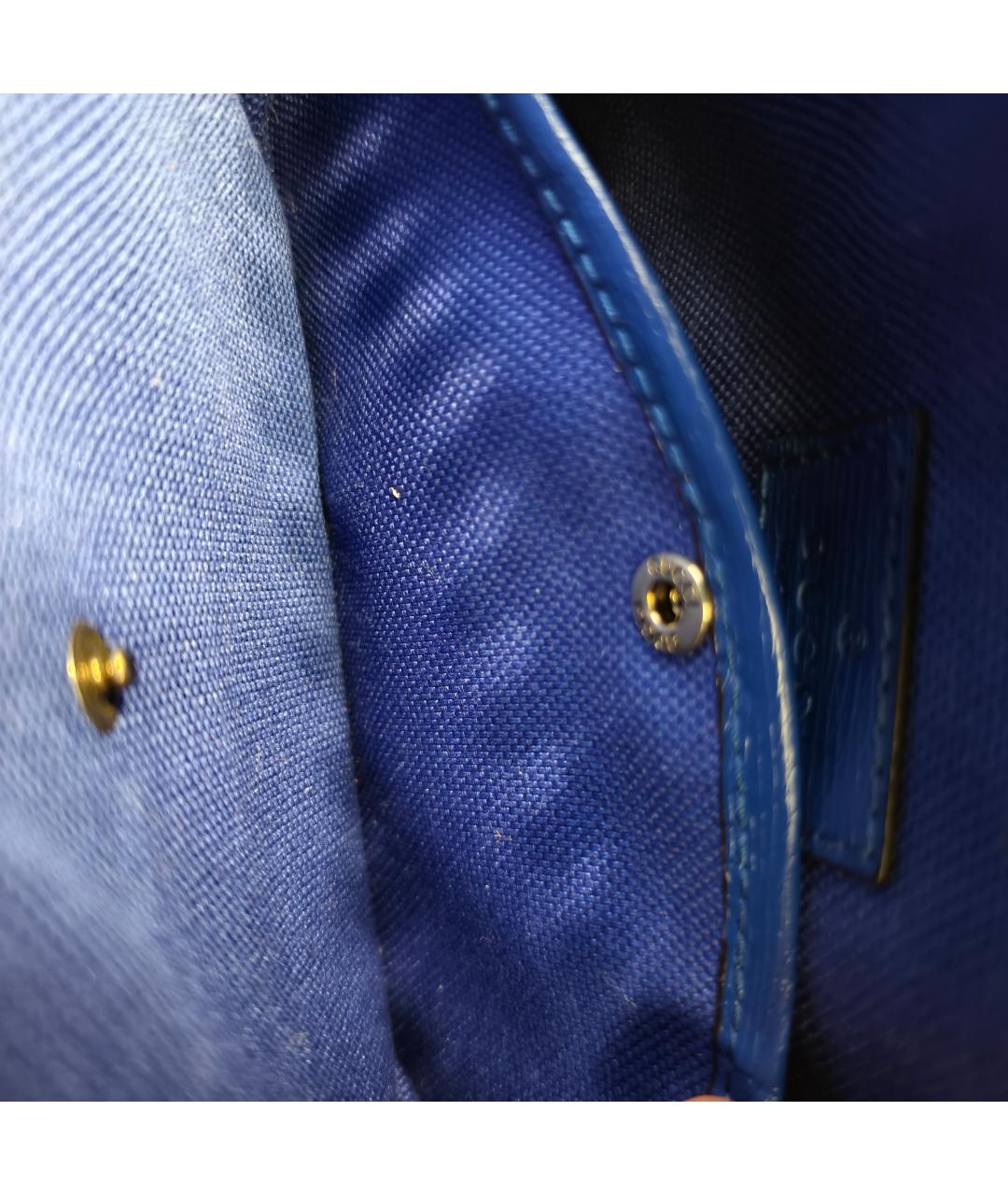 GUCCI Синяя кожаная сумка через плечо, фото 3