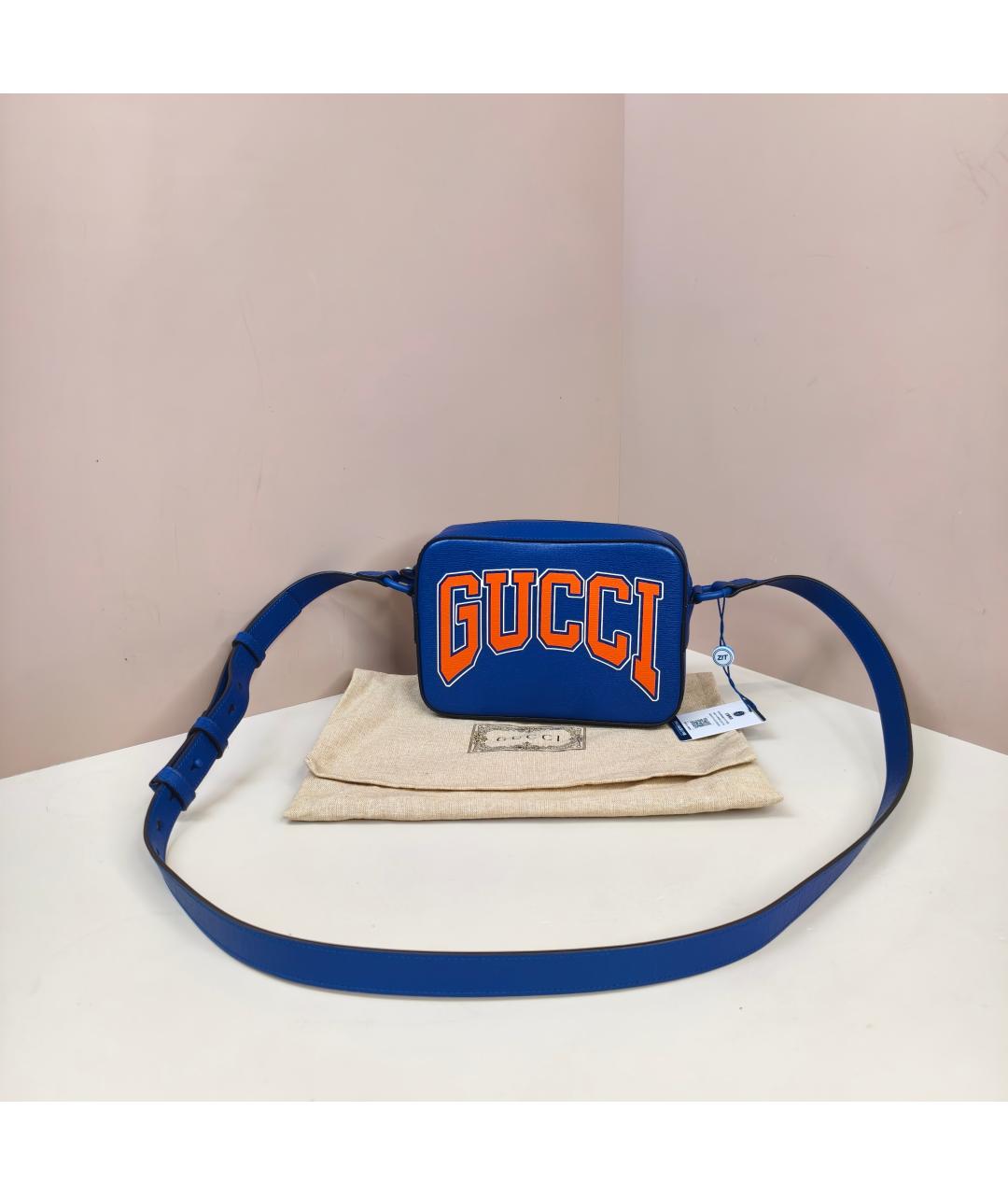 GUCCI Синяя кожаная сумка через плечо, фото 10