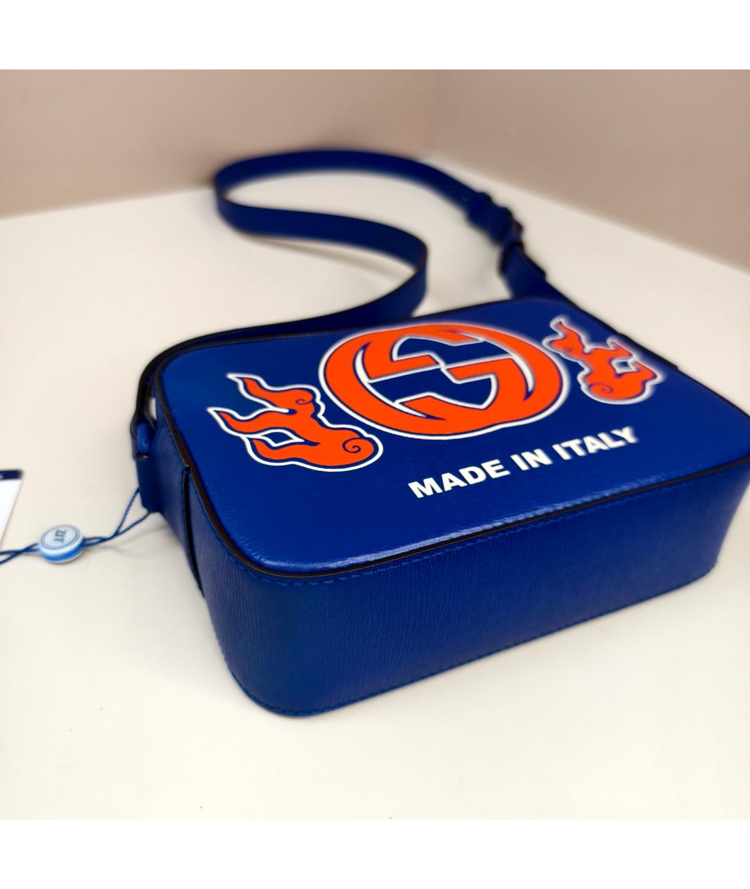 GUCCI Синяя кожаная сумка через плечо, фото 5