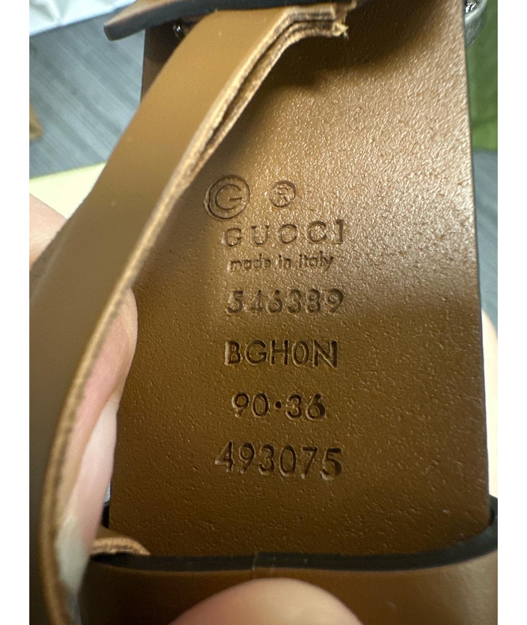 GUCCI Коричневый кожаный ремень, фото 2