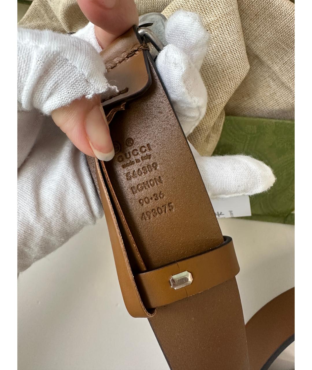 GUCCI Коричневый кожаный ремень, фото 2