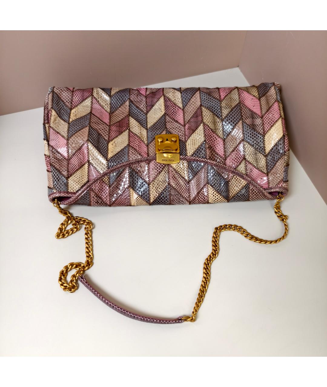 MIU MIU Розовая кожаная сумка через плечо, фото 8