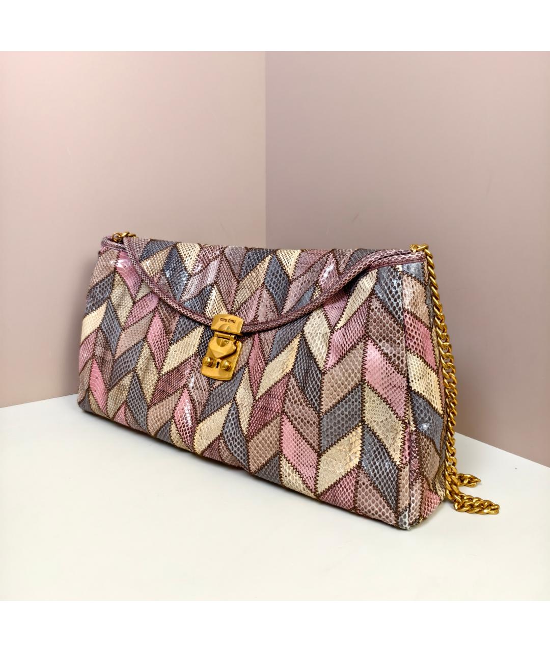 MIU MIU Розовая кожаная сумка через плечо, фото 9