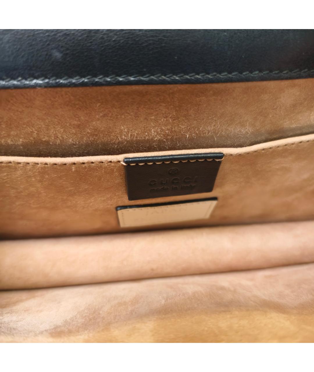 GUCCI Черная кожаная сумка через плечо, фото 8