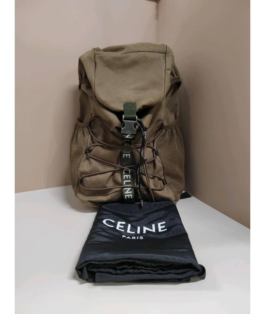 CELINE Хаки тканевый рюкзак, фото 3