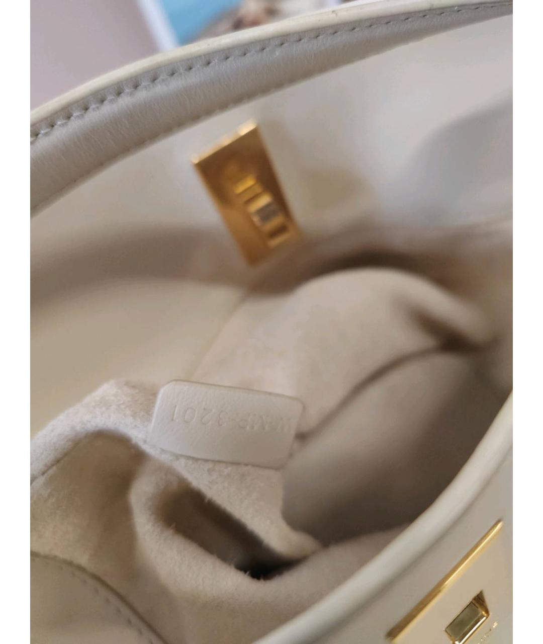 CELINE Белая кожаная сумка через плечо, фото 2