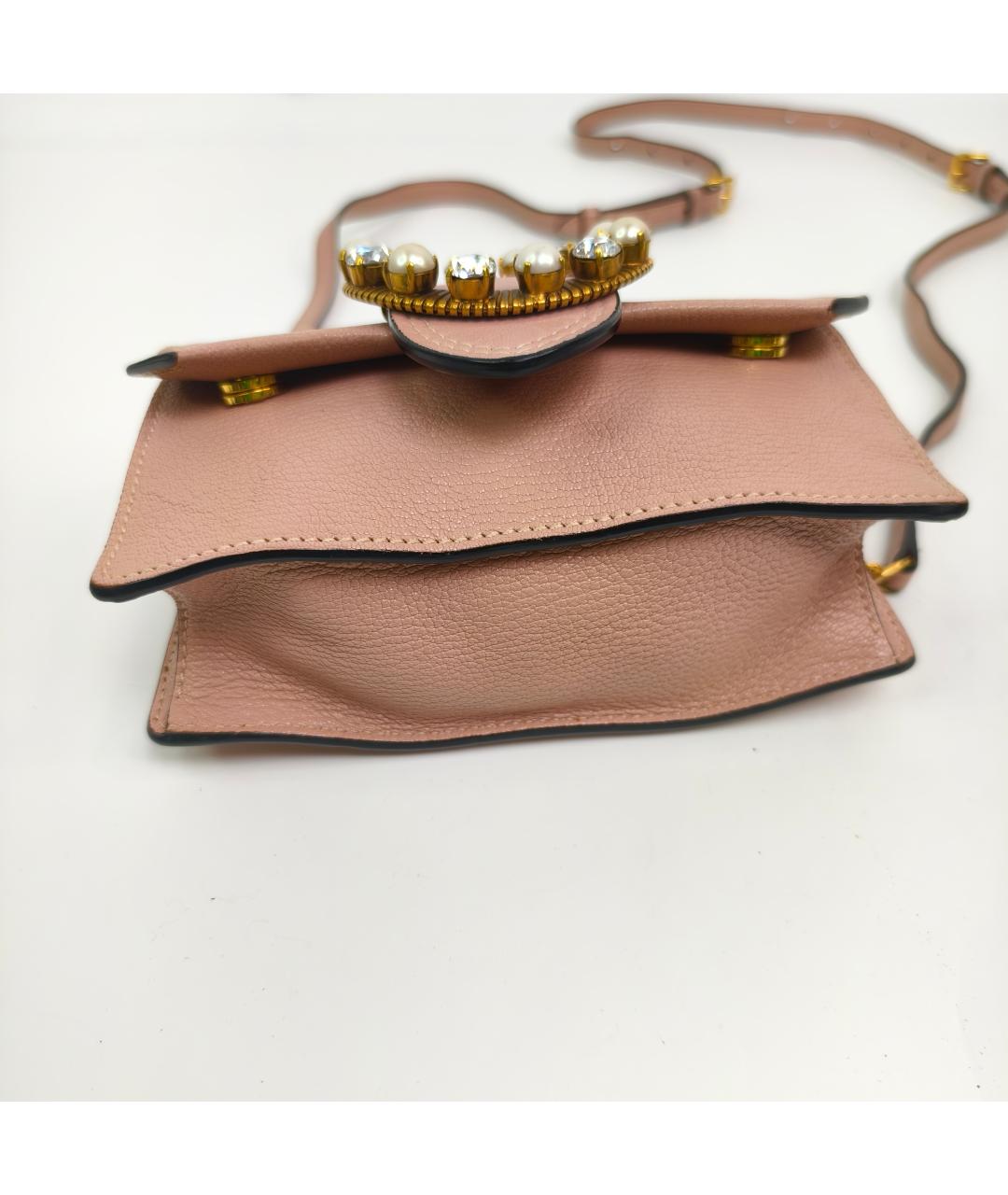 MIU MIU Розовая кожаная сумка через плечо, фото 9