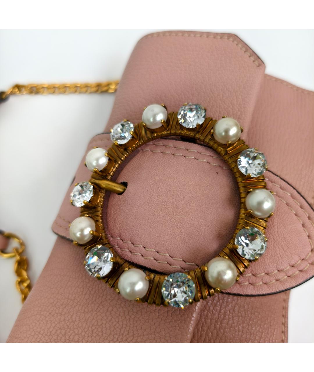 MIU MIU Розовая кожаная сумка через плечо, фото 3