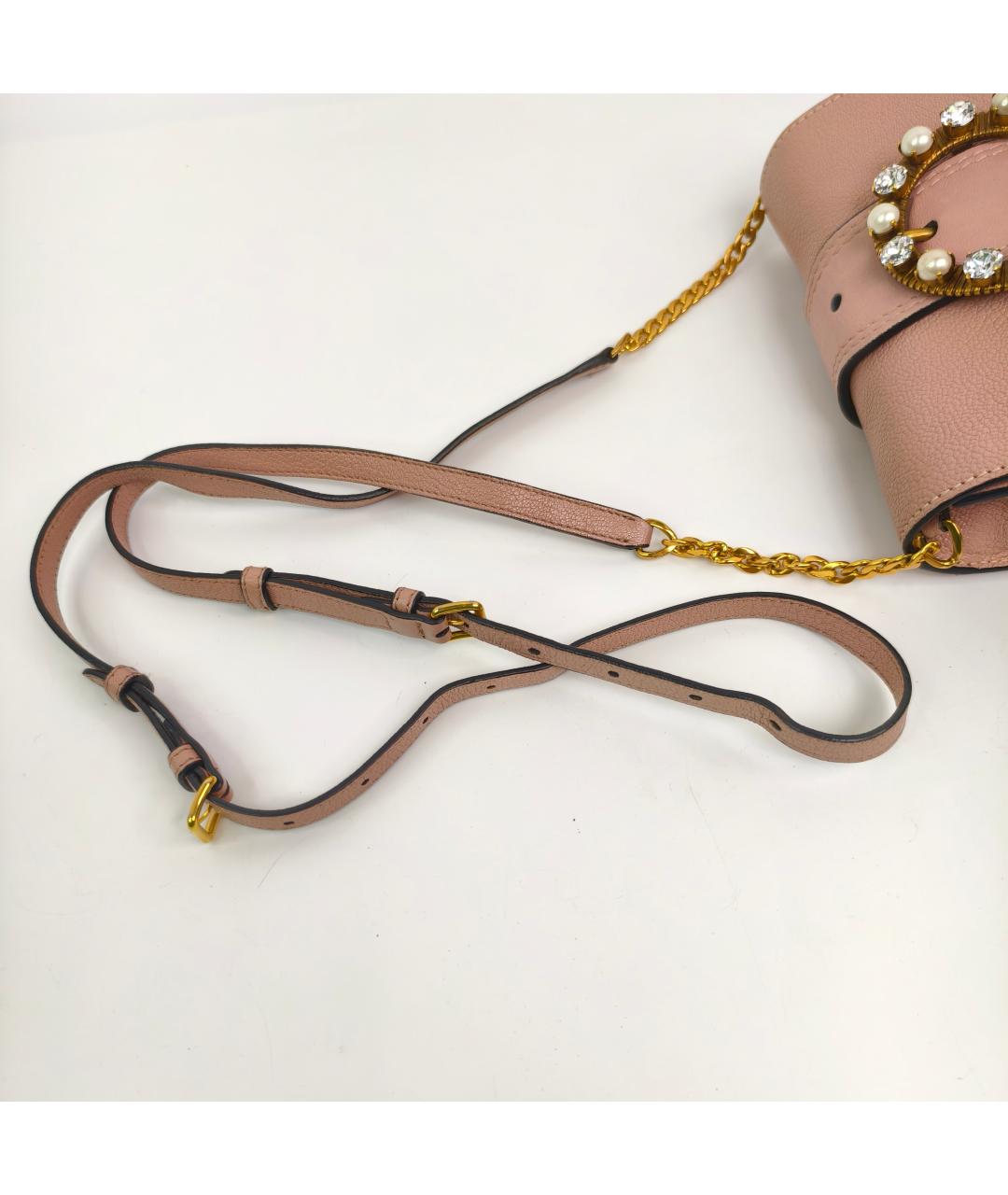 MIU MIU Розовая кожаная сумка через плечо, фото 2