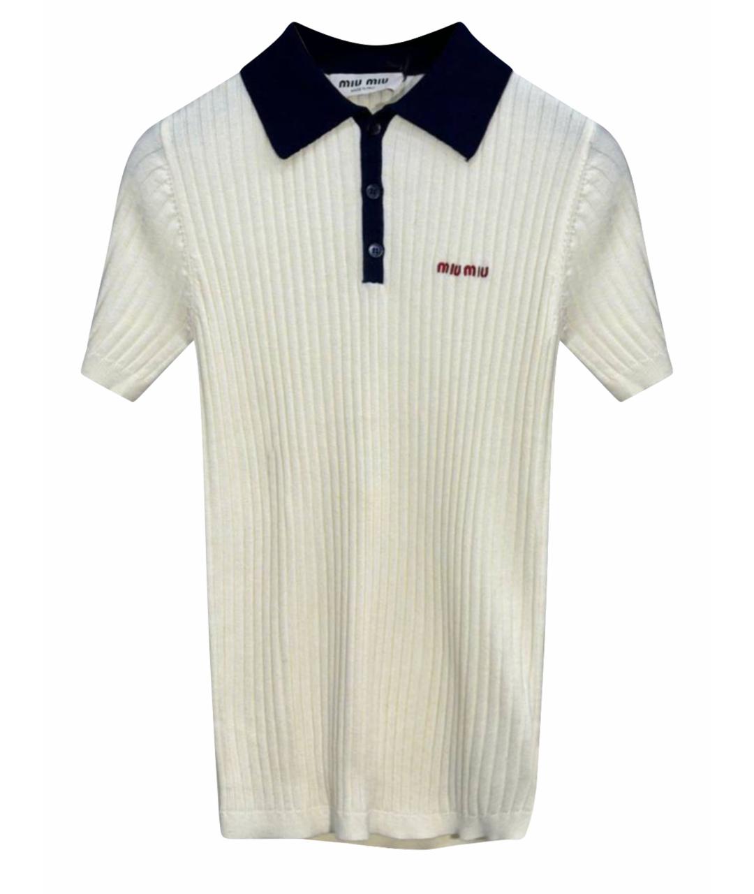 MIU MIU Белая хлопковая футболка, фото 1