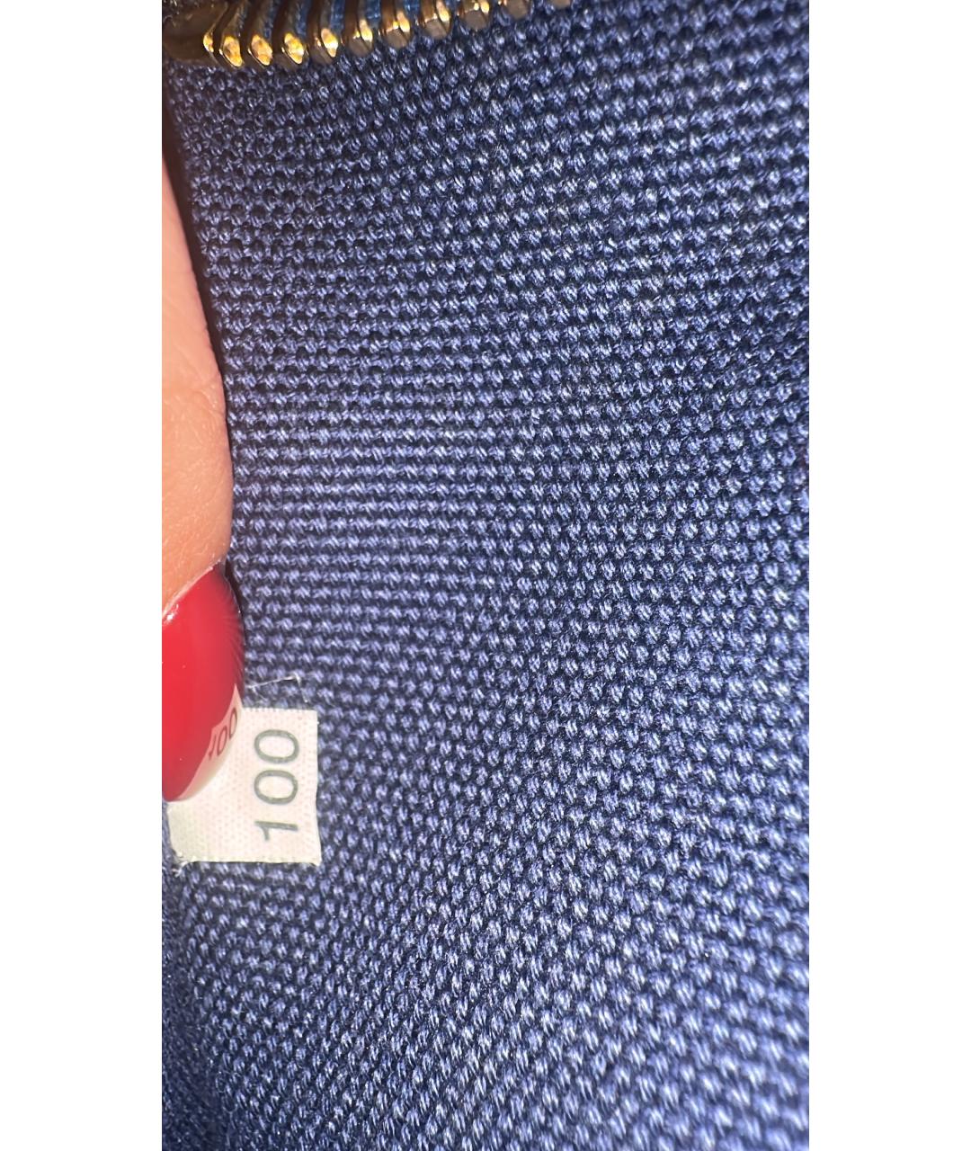 PRADA Темно-синяя тканевая сумка с короткими ручками, фото 6