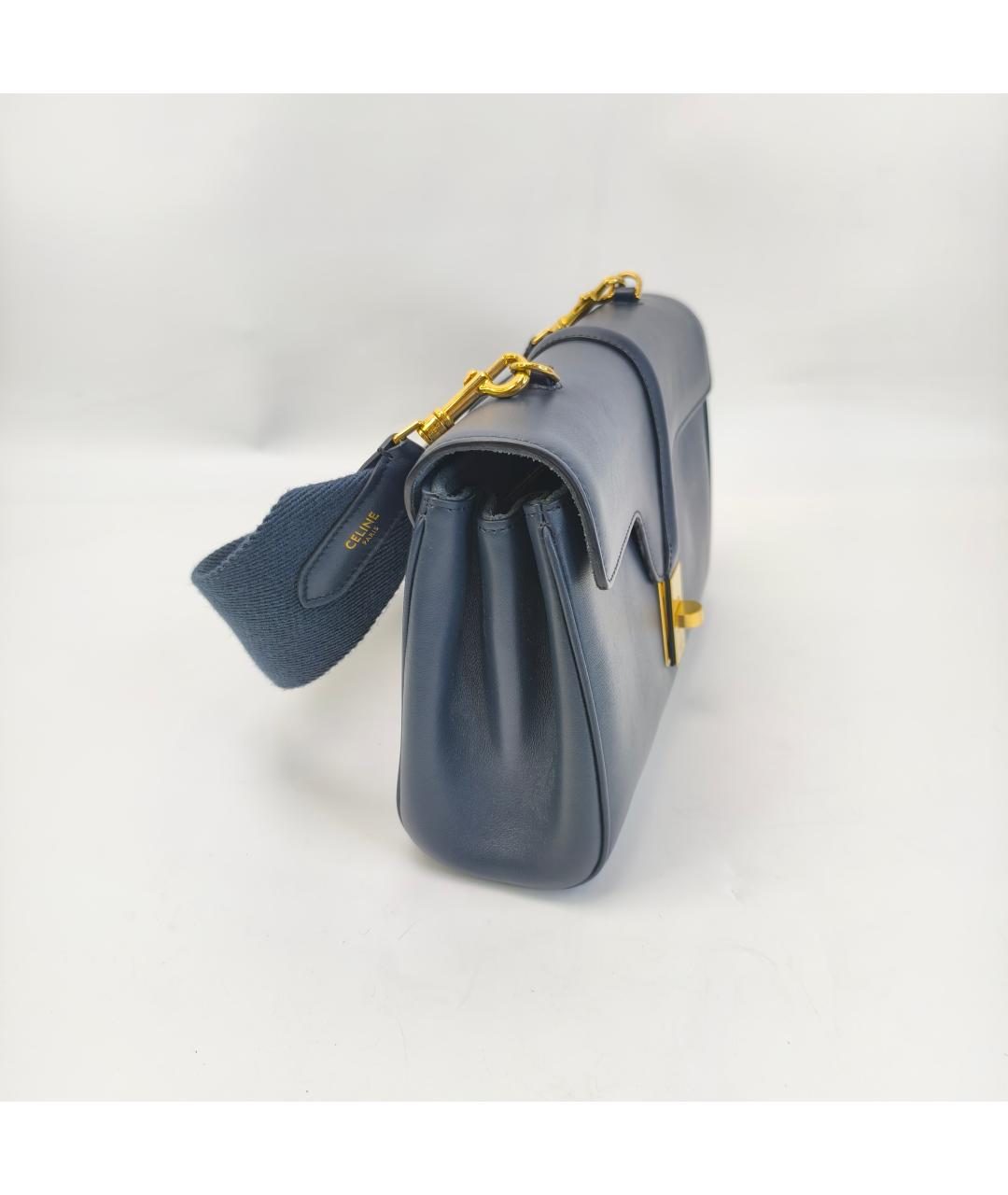 CELINE Темно-синяя кожаная сумка через плечо, фото 8